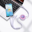 Kabel Baseus Bright Mirror 2 CAMJ010105 zwijany 3w1 USB-A - micro USB / Lightning / USB-C 66W 1.1m - fioletowy