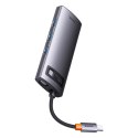 Baseus Metal Gleam Series stacja dokująca HUB 6 w 1 USB Typ C - 1 x HDMI / 3 x USB 3.2 Gen. 1 / 1 x Power Delivery / 1 x VGA sza