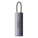 HUB Baseus Metal Gleam Series 8w1 USB-C - HDMI / 3x USB 3.2 Gen 1 / PD / czytnik kart SD, TF / VGA - szary (WKWG050013)