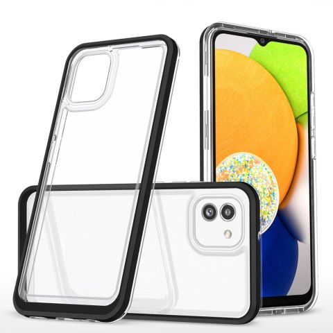 Clear 3in1 etui Samsung Galaxy A03 silikonowy pokrowiec z ramką czarne