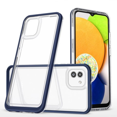 Clear 3in1 etui Samsung Galaxy A03 silikonowy pokrowiec z ramką niebieskie