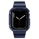 Kingxbar CYF106 2w1 pancerne etui Apple Watch SE, 9, 8, 7, 6, 5, 4, 3, 2, 1 (41, 40, 38 mm) z paskiem niebieskie