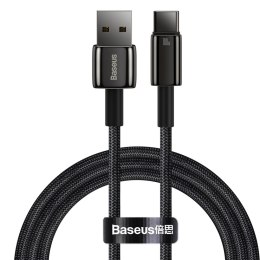 Baseus Tungsten Gold kabel USB-A - USB-C 480Mb/s 100W 1m czarny (CAWJ000001)