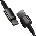 Baseus Tungsten Gold kabel USB-A - USB-C 480Mb/s 100W 2m czarny (CAWJ000101)