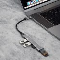 Dudao HUB 4w1 USB-C - 4x USB-A (3 x USB2.0 / USB3.0) 6,3cm czarny (A16T)