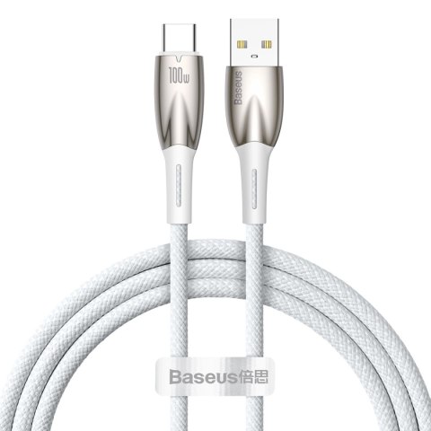 Baseus Glimmer Series kabel do szybkiego ładowania USB-A - USB-C 100W 480Mb/s 1m biały