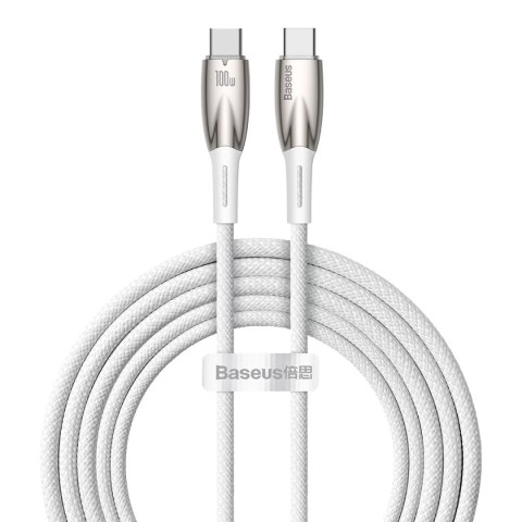 Kabel Baseus CADH000802 USB-C - USB-C PD 100W 5A 480Mb/s 2m - biały