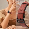 Strap Leather skórzany pasek Apple Watch SE, 9, 8, 7, 6, 5, 4, 3, 2, 1 (41, 40, 38 mm) opaska bransoleta czerwony