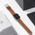 Strap Leather skórzany pasek Apple Watch Ultra, SE, 9, 8, 7, 6, 5, 4, 3, 2, 1 (49, 45, 44, 42 mm) opaska bransoleta brązowy