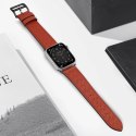 Strap Leather skórzany pasek Apple Watch Ultra, SE, 9, 8, 7, 6, 5, 4, 3, 2, 1 (49, 45, 44, 42 mm) opaska bransoleta czerwony