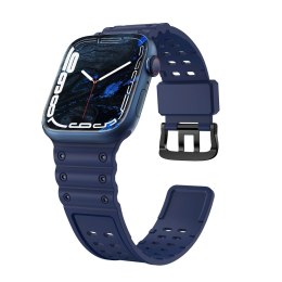 Strap Triple Protection pasek Apple Watch SE, 9, 8, 7, 6, 5, 4, 3, 2, 1 (41, 40, 38 mm) opaska bransoleta granatowy