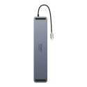 Baseus EliteJoy Gen2 uniwersalny HUB USB 12w1 z kablem USB-C 25cm podstawka pod notebook USB-A / USB-C / DP / HDMI / SD / TF / R