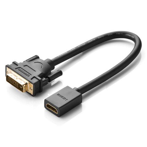 Ugreen kabel przewód adapter DVI (męski) - HDMI (żeński) 0.15m czarny (20118)