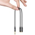 Ugreen kabel przewód rozdzielacz słuchawkowy mini jack 3,5 mm - 2 x mini jack 3,5mm (2 x wyjście stereo) 20cm biały (AV134)