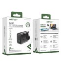 Acefast ładowarka GaN 65W 3 porty (1xUSB, 2xUSB C PD) wtyczka UK czarna (A44)