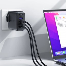 Szybka ładowarka GaN UK Acefast A40 100W PD 3x USB-C 1x USB-A - czarna