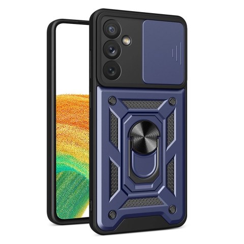 Hybrid Armor Camshield etui do Samsung Galaxy A14 pancerny pokrowiec z osłoną na aparat niebieskie