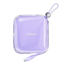 Joyroom powerbank 10000mAh Jelly Series 22.5W z wbudowanym kablem USB C fioletowy (JR-L002)