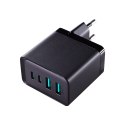 Joyroom ładowarka GaN 67W 4 porty (2x USB, 2x USB C) czarna (TCG02) + kabel USB C - USB C 100W 1.2m