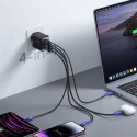 Joyroom ładowarka GaN 67W 4 porty (2x USB, 2x USB C) czarna (TCG02) + kabel USB C - USB C 100W 1.2m