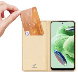 Dux Ducis Skin Pro etui do Xiaomi Redmi Note 12 Pro+ pokrowiec z klapką portfel na kartę podstawka złote