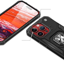 Pancerne etui z uchwytem na palec do iPhone 15 Pro Max Wozinsky Ring Armor - różowe złoto