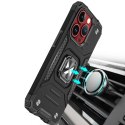 Pancerne etui z uchwytem na palec do iPhone 15 Pro Max Wozinsky Ring Armor - srebrne