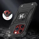 Pancerne etui z uchwytem na palec do iPhone 15 Pro Max Wozinsky Ring Armor - srebrne