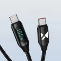 Kabel Wozinsky WUCCC1 USB-C - USB-C PD 100W 480Mb/s 1m z wyświetlaczem - czarny