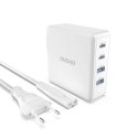 Szybka ładowarka sieciowa GaN 100W 2 x USB-C / 2 x USB Dudao A100EU - biała