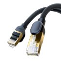 Baseus szybki kabel sieciowy RJ-45 cat.8 40Gbps 1m okrągły - czarny