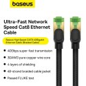 Baseus szybki kabel sieciowy RJ-45 cat.8 40Gbps 5m pleciony- czarny