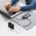 HUB 11w1 Baseus Metal Gleam Series USB-C do USB-C PD / USB-C / 3x USB-A / HDMI / AUX / RJ-45 / SD TF - szary