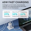 Ładowarka sieciowa GaN Wozinsky CGWCW 65W USB-A / 2 x USB-C - biała