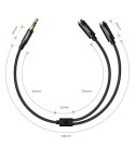 Kabel słuchawkowy Ugreen AV123 minijack 3.5 mm (męski) - 2x minijack 3.5mm (żeński) - czarny