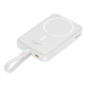 Powerbank Baseus Magnetic Mini MagSafe 10000mAh 20W z wbudowanym kablem Lightning - biały + kabel Baseus Simple Series USB-C - U