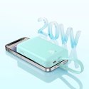 Powerbank Baseus Magnetic Mini MagSafe 10000mAh 20W z wbudowanym kablem Lightning - niebieski + kabel Baseus Simple Series USB-C