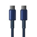 Kabel Baseus Tungsten Gold USB-C / USB-C 100W 2m - granatowy