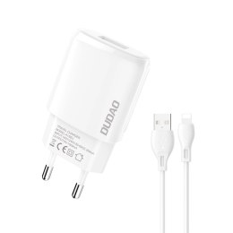 Dudao ładowarka sieciowa USB-A 7.5W + kabel USB-A - Lightning 1m biały (A1sEU)