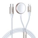 Joyroom 2 w 1 kabel lightning i ładowarka indukcyjna do Apple Watch 1.5m biały (S-IW012)