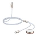 Joyroom 2 w 1 kabel lightning i ładowarka indukcyjna do Apple Watch 1.5m biały (S-IW012)