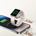 Joyroom 2 w 1 kabel lightning i ładowarka indukcyjna do Apple Watch 1.5m biały (S-IW012)