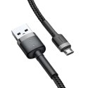 Kabel Baseus Cafule Cable CAMKLF-AG1 USB-A / micro USB 2.4A 0.5 m - czarno-szary