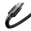 Kabel Baseus Cafule Cable CAMKLF-AG1 USB-A / micro USB 2.4A 0.5 m - czarno-szary