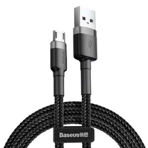 Kabel Baseus Cafule Cable CAMKLF-BG1 USB-A / micro USB 2.4A 1 m - czarno-szary