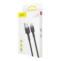 Baseus Cafule Cable wytrzymały nylonowy kabel przewód USB / USB-C QC3.0 2A 2M czarno-szary (CATKLF-CG1)