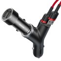 Baseus Y Type Car Charger ładowarka samochodowa 2x USB + gniazdo zapalniczki 3.4A czarny (CCALL-YX01)