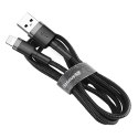 Kabel Baseus Cafule USB-A / Lightning 2.4A QC 3.0 0.5 m - czarno-szary