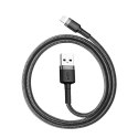 Kabel Baseus Cafule USB-A / Lightning 2.4A QC 3.0 0.5 m - czarno-szary