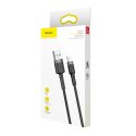 Kabel Baseus Cafule USB-A / Lightning 2.4A QC 3.0 0.5 m - czarno-szary